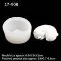 DIY bear silicone mold for chocolate mousse and candles with 3D animal shape - Side-lying Pose 17-908 / Clear