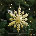 Golden snowflake Christmas tree ornament with metallic finish, 14.7cm hanging decoration - Snowflake C