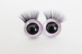 Pink glitter 3D doll eyes with thick black eyelashes for DIY toys, pair set - Light Pink / 14mm