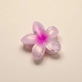 Pink gradient frangipani flower hair claw clip with pearl luster finish for women - 8x7x4cm / Glossy Pearly Pink