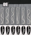 Silver nail art chains with white rhinestones and crystals for manicured nail designs - 09# Silver Base Rhinestone Chain