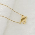 Collier en acier inoxydable plaqué or 18 carats avec pendentif chiffre gothique 2002 - 2011