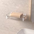 Wall-mounted luxury transparent soap dish holder with single layer design and 13.5x9cm dimensions - Single Layer - Clear Transparent