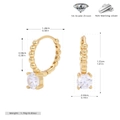 Detailansicht der S925 Silber-Ohrringe mit Maßen und Einlage aus glänzendem 5A-Zirkon - 925er Silber / Gold