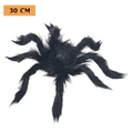 Schwarze Halloween Plüschspinne mit roten Augen, 30 cm Größe für Partydekoration - Kleine schwarze Spinne