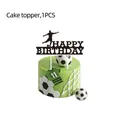 Black silhouette football cake topper with Happy Birthday text for party decoration - Large Cake Topper 1PC
