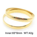 Classic minimalist gold stainless steel bangles with polished finish in 65x8mm size - 65x8mm Gold(KB187563-LO)