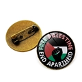 Palestine flag crystal glass brooch badge with Free Palestine slogan and metal pin back - Antique Bronze-4 (Power Fist)