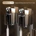 2-piece set wall-mounted toothbrush holders in transparent grey for bathroom storage - Set of 2 / Transparent Grey