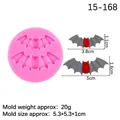 Rosa Silikonform mit Fledermaus-Motiv für Halloween-Backen mit Größenangaben und Modell - 1# Fledermaus / Rosa