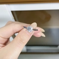 Classic six-prong 925 silver ring featuring 1 carat round cut moissanite diamond stone - US 5 / Classic 6-Claw 1ct-Silver