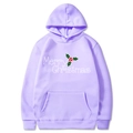 Purple Merry Christmas printed hoodie for men and women with adjustable drawstring - S / Lavender