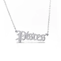 Collana moderna in acciaio inossidabile argento con ciondolo zodiacale Pesci gotico - Pesci