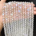 Strand of frosted blue moonstone round beads with vibrant blue fire for DIY jewelry making - Matte White Glitter / 6mm/1 Piece Approximately 63 Pieces/21g