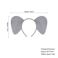 Cute grey elephant ear headband for children featuring soft plush fabric, 26cm width - Elephant Ears Headband