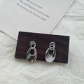 Orecchini geometrici in argento S925 con ciondoli a paillettes lucidi e design intrecciato - Argento 925 / Argento