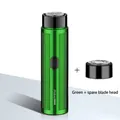 Portable mini electric shaver in metallic green with an extra replacement blade - Green + Spare Blade Head / Green