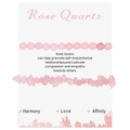Detailed view of Rose Quartz beaded and irregular chip bracelets on display card - Rose Quartz Bracelet