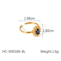 Detail showing an oval blue stone ring with small diamonds and its weight of 1.6 grams - Blue Main Stone (HC-R30189-BL)