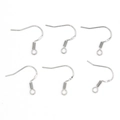Bulk pack of S925 sterling silver U-shaped earring hooks for DIY jewelry making projects - No Bead White K