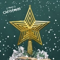 Puntale per albero di Natale a stella dorata multistrato con finitura metallica brillante - 20cm / Cielo Stellato Oro