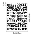Zwarte alfabet en cijfer stickers voor scrapbooking met 0,5 inch hoogte afmetingen - Zwart