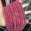 Polished pink natural gemstone abacus beads strand for DIY jewelry making and bracelets - Translucent Red Jade / 5*8mm (approx. 73 pcs/strand)