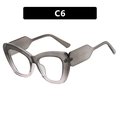 Cat eye glasses frames with grey to light pink translucent gradient finish model C6 - Grey Pink Clear Lens