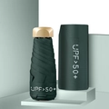 Paraguas de bolsillo verde oscuro de 5 pliegues con protección UPF 50+ y estuche rígido - Verde Oscuro