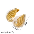 18k vergulde vleugel oorbellen met fonkelende kristallen en geometrische patronen - Gouden Vleugel Zirkonia Stijl (TE6938-G) / Goud