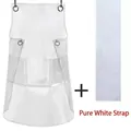 Grembiule da lavoro in TPU trasparente con cinturini bianchi e tasche funzionali - 30 Seta Lungo / Cinturino Bianco