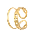 Minimalist double-layer gold plated stainless steel Cuban link open ring for women - 18K Gold Plated Cuban Link Style (N-1099)