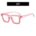 Rosa transparente TR90 Quadratbrille mit modischen breiten Bügeln und Blaulichtfilter - TR90 Blaulichtfilter / Transparent Rosa