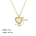 18K gold plated heart necklace with cream gemstone pendant and size measurements - [XKN6048] White Heart Necklace Gold