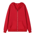 Oversized felrode hoodie met rits en zakken aan de voorkant voor een casual uitstraling - Rood