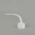 Translucent plastic squeeze bottle cap with curved nozzle for laboratory wash bottles - Clear Curved Tip Cap