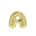 Polished 18k gold bubble 26 English letter A pendant necklace with glossy finish - Gold Letter A (Pendant Only, Without Chain)