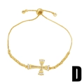 Schickes Hip-Hop Goldarmband für Damen mit Kreuz-Anhänger, Zirkonia und verstellbarem Schieber - Perlenkette Kreuz Stil(D)