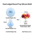DIY heart-rimmed round fruit tray silicone mold set with tray and base parts - Heart Rim Round Tray Silicone Mold