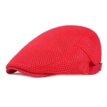 Boina de malla roja transpirable con vista lateral para protección solar de verano - Ajustable / Rojo