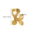 Gold wavy serpent ring with irregular curve design and 28mm height size markings - Twisted Streamlined Frosted Style (JZ7146)