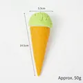 Modello di cono gelato giocattolo verde con trama waffle per arredo bar 14,5cm - Cono gelato alla crema / Verde scuro