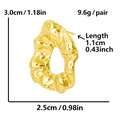 Detail view of 304 stainless steel gold earrings with dimensions and weight data - D233-G (One Pair) / Gold