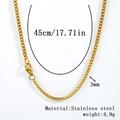 3mm wide golden stainless steel snake chain necklace for women, 45cm length variant - 3.0mm Cuban Chain - Gold