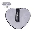 Piumino viso a cuore in microfibra grigio fumo con manico a nastro e misura 10x8cm - Grigio Nebbia