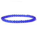 4mm natural blue cat eye stone bead bracelet with elastic cord for daily wear - Blue Cat's Eye