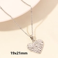 Collana argento con ciondolo a cuore vintage, rilievo floreale e misura 19x21 mm - S885 / 19x21mm / Argento-Rilievo Floreale