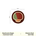21cm mushroom pattern diatomite absorbent heat-resistant coaster in olive green and red - Round Color Block Mushroom