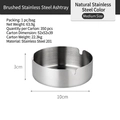 Asbak van geborsteld 201 roestvrij staal in zilver, afmeting 10cm x 3cm duurzame metalen bak - 10cm / Zilver
