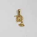 Retro golden French horn pendant made of polished stainless steel for necklaces - Horn / Gold